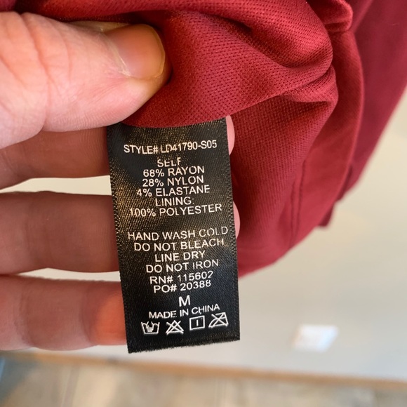 Wine Red Scalloped Hem Mini Dress Medium open back - Picture 15 of 16